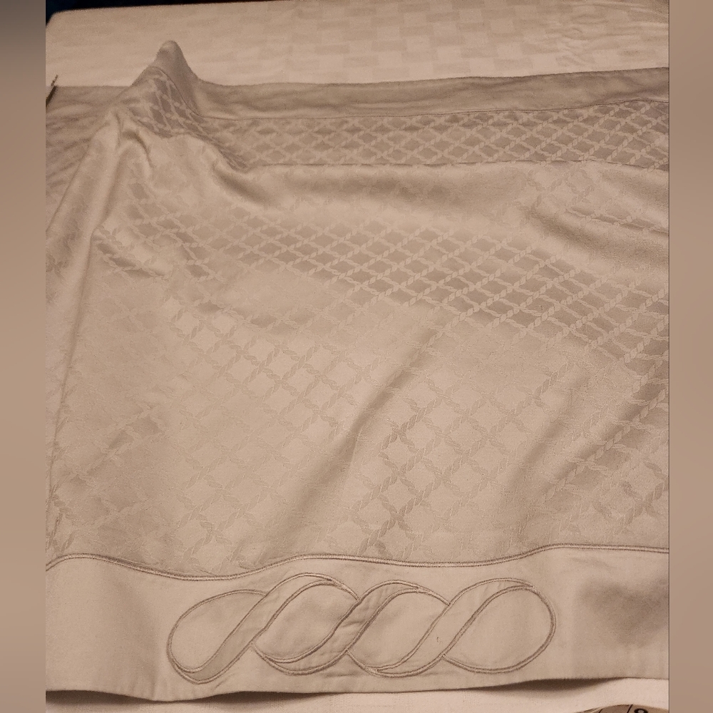 (2) FRETTE 100% Cotton Sateen King Pillow Shams, Dove Gray Jacquard, Set of 2